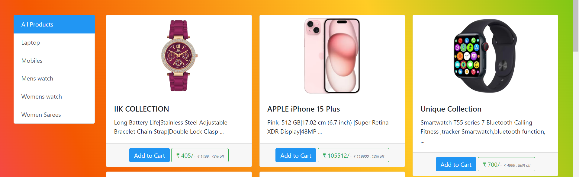 Ecommerce website